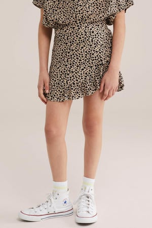 skort met panterprint bruin