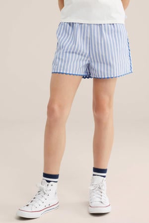 relaxed korte broek blauw/wit