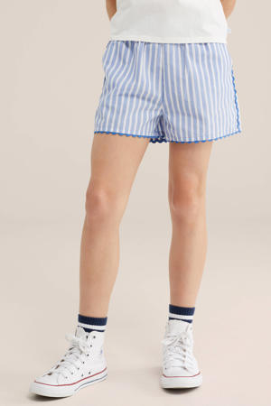 relaxed korte broek blauw/wit