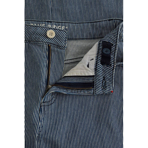 WE Fashion gestreepte straight leg jeans medium blue denim Blauw Streep - maat 122 afbeelding