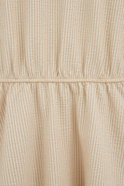 thumbnail: WE Fashion gestreepte korte jurk beige