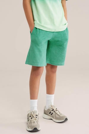 casual short groen met textuur