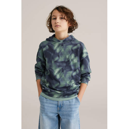 WE Fashion hoodie groen Sweater Meerkleurig - maat 158/164 afbeelding