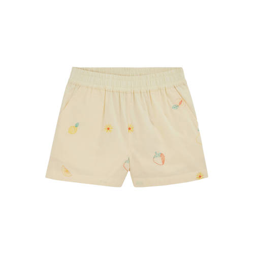 WE Fashion straight casual short lichtgeel Korte broek Meisjes Katoen All over print - maat 170/176 afbeelding