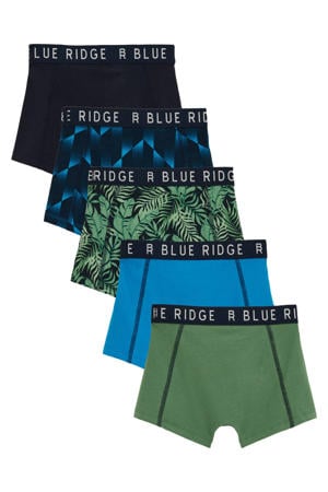 boxershort - donkerblauw/blauw/groen (set van 5)