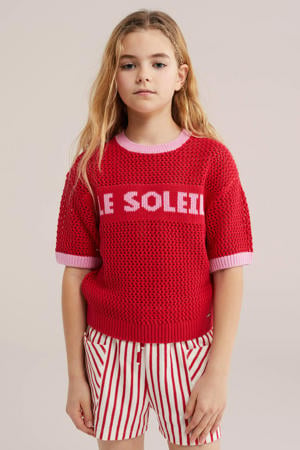 trui rood grof gebreid