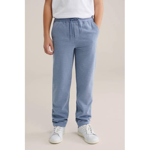 WE Fashion tapered casual broek lichtblauw Jongens Polyester Effen - maat 122 afbeelding