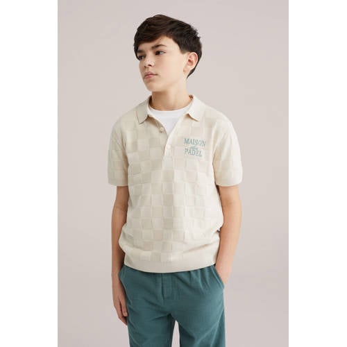 WE Fashion polo beige Jongens Katoen Polokraag Effen - maat 110/116 afbeelding
