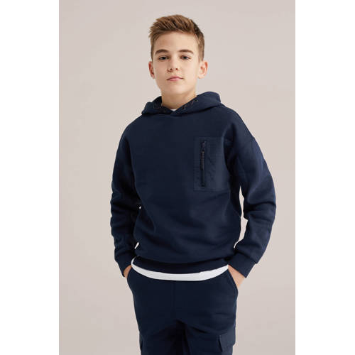 WE Fashion hoodie donkerblauw Sweater Effen - maat 158/164 afbeelding