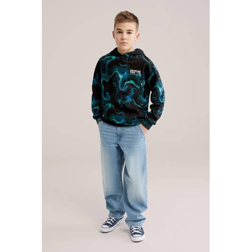 WE Fashion hoodie groen Sweater Meerkleurig