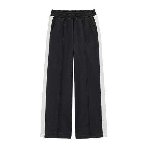 WE Fashion loose gestreepte casual broek zwart Meisjes Polyester Streep - maat 158 afbeelding