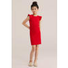 WE Fashion midi jurk rib gebreid rood