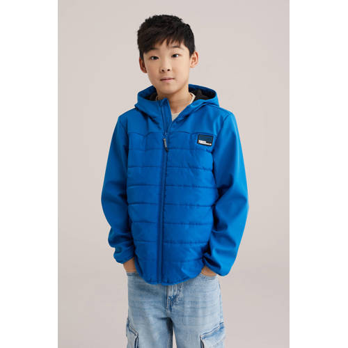 WE Fashion tussenjas marineblauw Jongens Polyester Capuchon Effen - maat 158/164 afbeelding