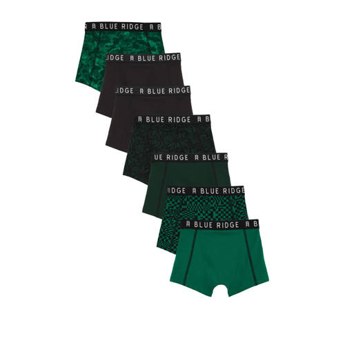 WE Fashion boxershort - set van 7 groen/zwart Jongens Stretchkatoen Mixprint - maat 170/176 afbeelding
