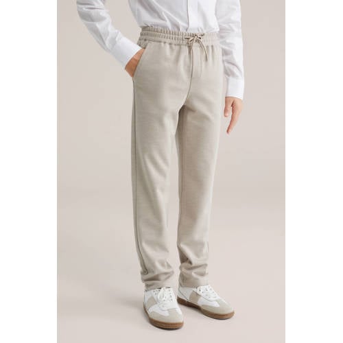 WE Fashion tapered casual broek beige Jongens Polyester Effen - maat 152 afbeelding