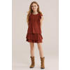 WE Fashion A-lijn rok met glitter donkerrood