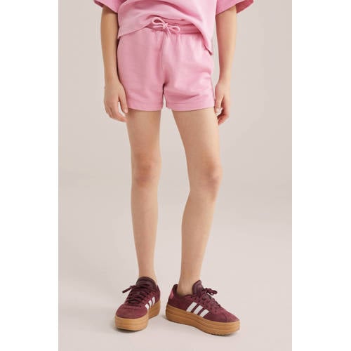 WE Fashion straight sweatshort roze Korte broek Effen - maat 158/164 afbeelding
