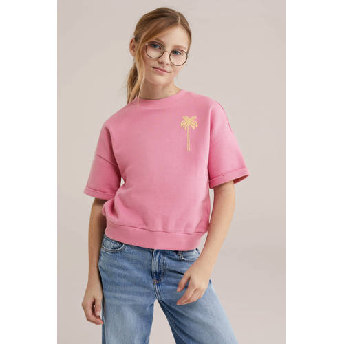 WE Fashion sweater roze Printopdruk - maat 158/164 afbeelding