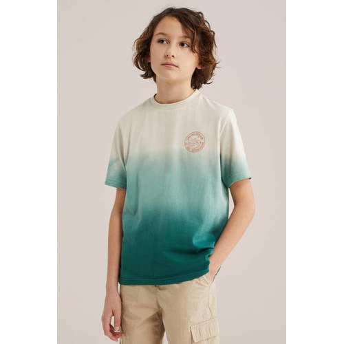 WE Fashion T-shirt ecru Jongens Katoen Ronde hals Meerkleurig - maat 122/128 afbeelding