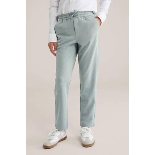 WE Fashion tapered casual broek lichtgroen Jongens Polyester Effen - maat 134 afbeelding
