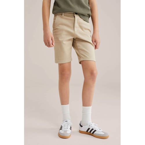 WE Fashion chino short beige Korte broek Jongens Katoen Effen