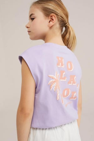 T-shirt met backprint lila