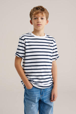 gestreepte T-shirt donkerblauw