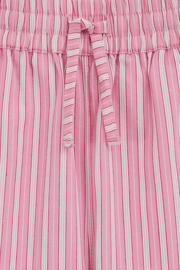thumbnail: WE Fashion straight high waist gestreepte casual broek roze
