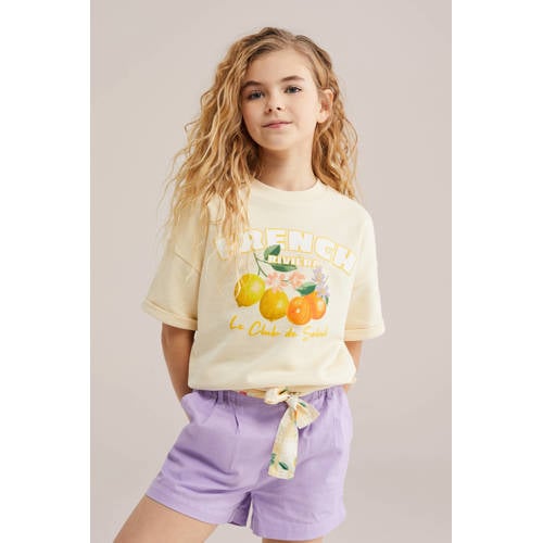 WE Fashion sweater lichtgeel Printopdruk - maat 158/164 afbeelding