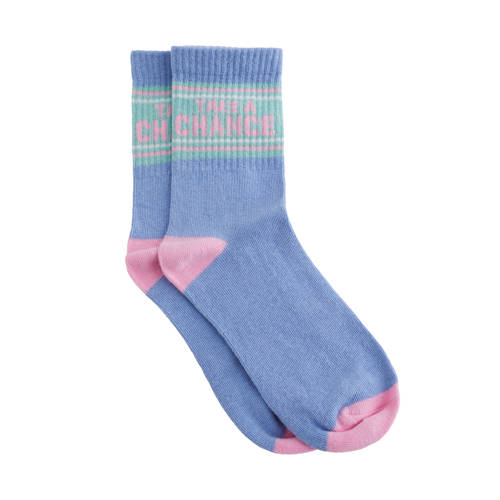 WE Fashion sokken lichtblauw/roze Meisjes Katoen Meerkleurig - maat 27/30 afbeelding
