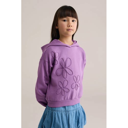 WE Fashion hoodie paars Sweater Effen - maat 134/140 afbeelding