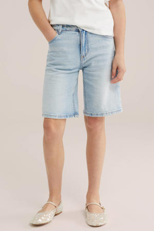 relaxed short light blue denim