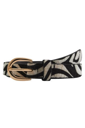 riem zebraprint zwart/ecru