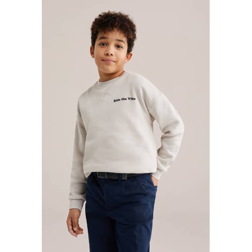 WE Fashion sweater met backprint beige Backprint - maat 170/176 afbeelding