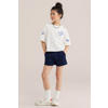 WE Fashion straight sweatshort donkerblauw