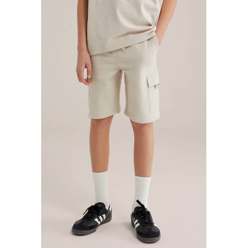 WE Fashion sweatshort beige Korte broek Effen - maat 110 afbeelding