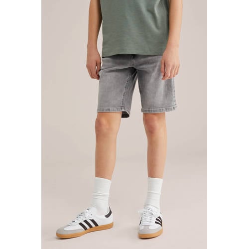 WE Fashion Blue Ridge denim short grey denim Korte broek Grijs Jongens Jog denim