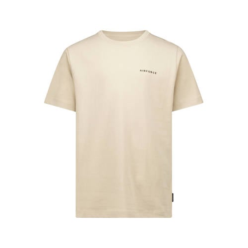 Airforce T-shirt Beige Jongens Katoen Ronde hals Effen - maat 12 afbeelding