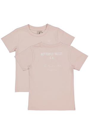 T-shirt met backprint roze