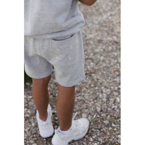 LEVV Little regular waist sweatshort lichtgrijs Korte broek Effen - maat 134 afbeelding