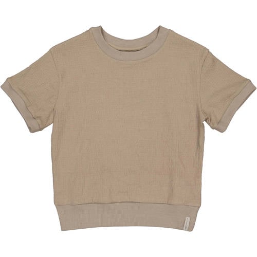 LEVV Little T-shirt taupe Bruin Meisjes Polyester Ronde hals Effen - maat 92 afbeelding