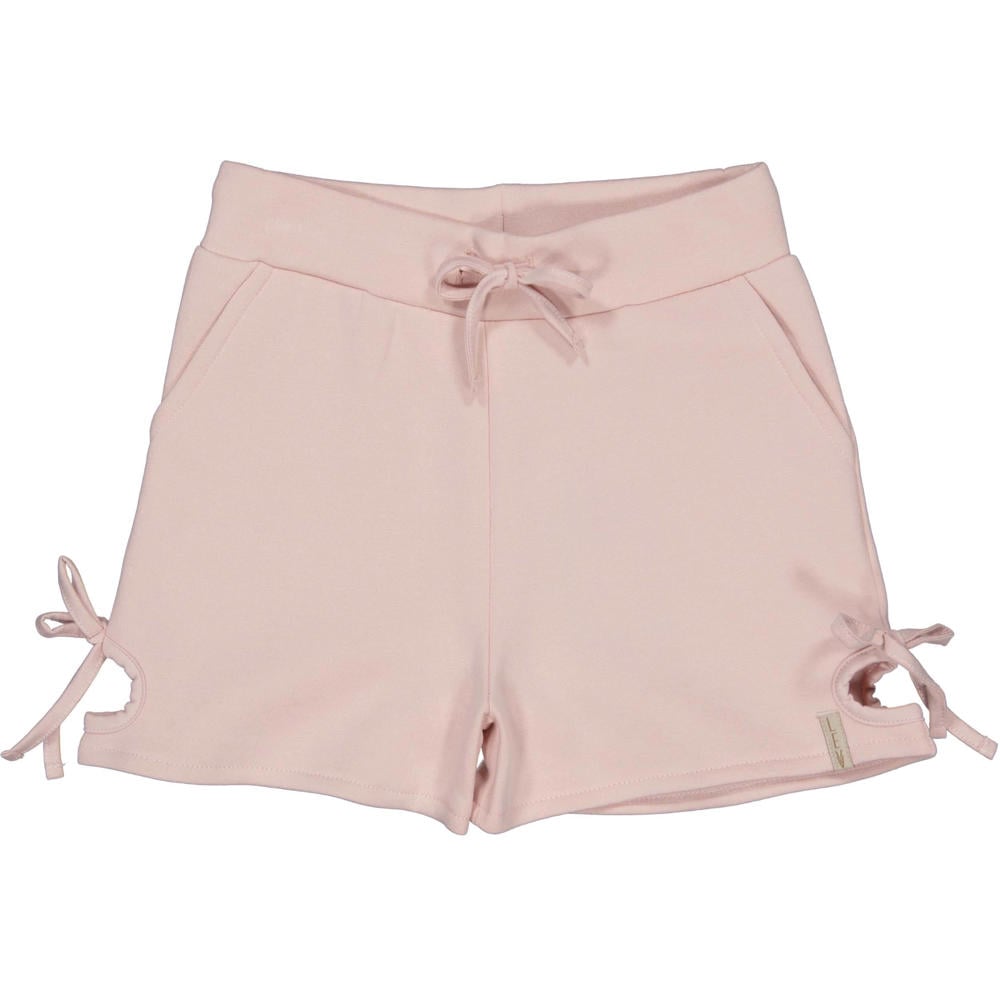 Roze meisjes LEVV Little regular waist casual short van katoen met elastische tailleband met koord en effen