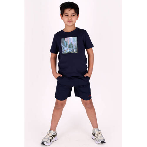 B.Nosy T-shirt donkerblauw Jongens Katoen Ronde hals Printopdruk - maat 146/152 afbeelding