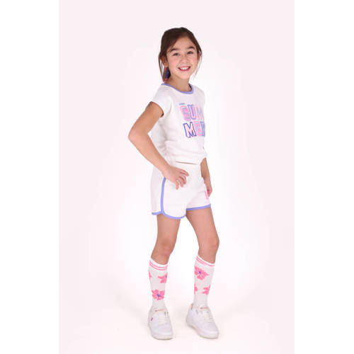 B.Nosy kniekousen wit/roze Sokken Meisjes Stretchkatoen All over print - maat 31-34 afbeelding