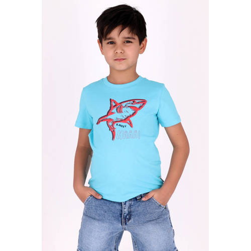 B.Nosy T-shirt lichtblauw Jongens Katoen Ronde hals Printopdruk - maat 116 afbeelding