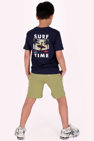 T-shirt met backprint donkerblauw