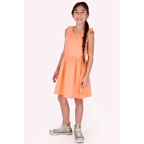 B.Nosy zomerjurk oranje Meisjes Katoen Ronde hals Effen