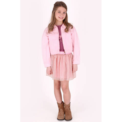 B.Nosy denim spijkerjas roze Effen - maat 146/152 | Spijkerjas van B.Nosy afbeelding