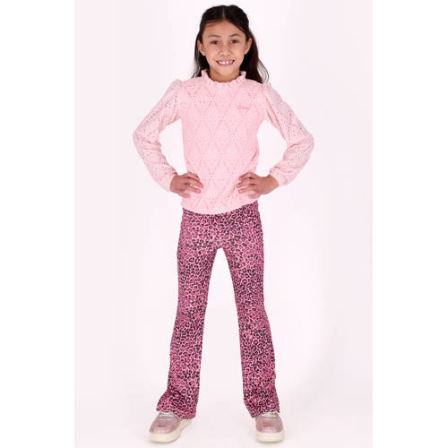 B.Nosy blousetop lichtroze broderie Meisjes Polyester Opstaande kraag Effen - maat 158/164 afbeelding