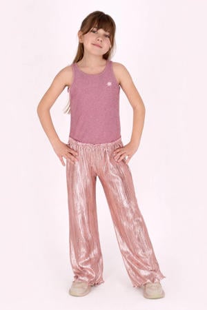 wide leg casual broek roze